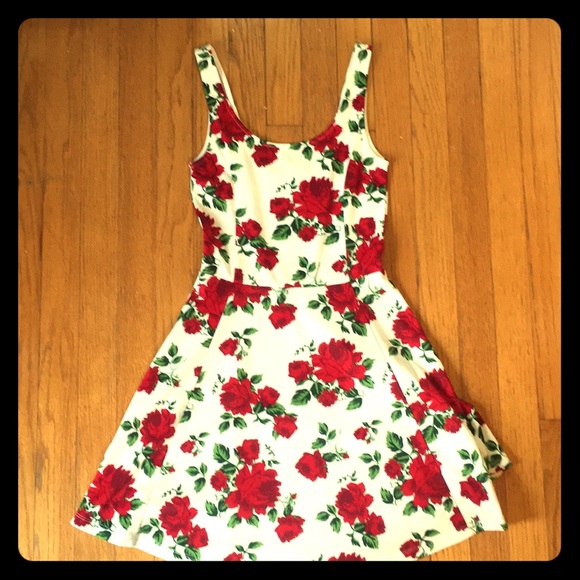 H&M Dresses & Skirts - H&M Rose-print Skater Dress